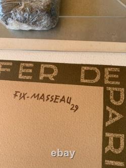 Affiche FIX MASSEAU COTE D'AZUR 1982 contre signée au crayon