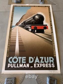 Affiche FIX MASSEAU COTE D'AZUR 1982 contre signée au crayon