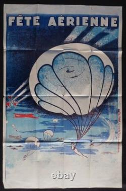 Affiche Fête aérienne parachute aviation Thouzeau La Rochelle 65x100cm 1647 Affiche Fête aérienne parachute aviation Thouzeau La Rochelle 65x100cm 1647
