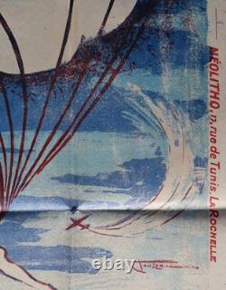 Affiche Fête aérienne parachute aviation Thouzeau La Rochelle 65x100cm 1647 Affiche Fête aérienne parachute aviation Thouzeau La Rochelle 65x100cm 1647