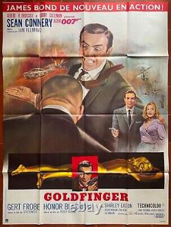 Affiche GOLDFINGER Guy Hamilton JAMES BOND Sean Connery R120x160cm 80's