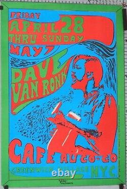 Affiche Gail Cochran 1967 Dave Van Ronk Cafe Au Go-go Greenwich Village Hippie