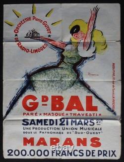 Affiche Grand Bal Marans Charente-Maritime Thouzeau La Rochelle 60x80cm 1651 Affiche Grand Bal Marans Charente-Maritime Thouzeau La Rochelle 60x80cm 1651