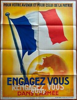 Affiche Guerre WWII ENGAGEZ-VOUS RENGAGEZ-VOUS DANS L'ARMEE Veyron-Lacroix 1939