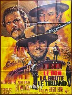 Affiche LE BON, LA BRUTE ET LE TRUAND Clint Eastwood SERGIO LEONE 120x160cm 70's