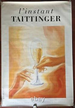 Affiche L'INSTANT TAITTINGER Champagne 118x174cm 1985