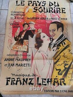 Affiche Le Pays Du Sourire 1930 Affiche Originale Opéra