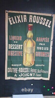 Affiche Liqueur Roussel Joigny Yonne Vers 1910 130x93cm