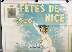 Affiche Litho originale Fêtes de NICE 1906 par Edouard Manta
