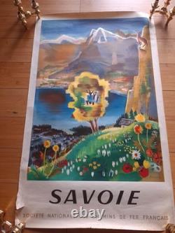 Affiche Lithographiee Chemin De Fer Francais, 1946, Savoie