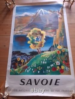 Affiche Lithographiee Chemin De Fer Francais, 1946, Savoie