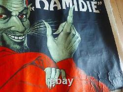 Affiche Lithographiee Cigarettes Hamidie (diable, Devil, Demon)