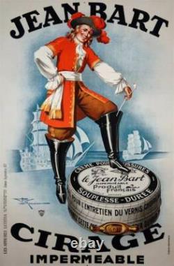 Affiche Lithographique Originale Ancienne Jean Bart Cirage Dunkerque