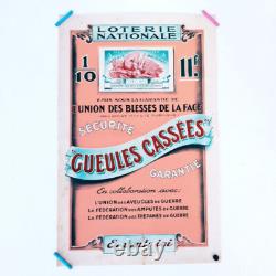 Affiche Loterie nationale les gueules cassées WW1, 14-18