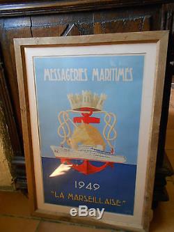 Affiche MESSAGERIES MARITIMES LA MARSEILLAISE 1949 g. Souly