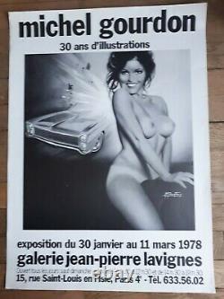 Affiche. Michel Gourdon. 30 ans d'illustrations 1978. Signée dans la planche