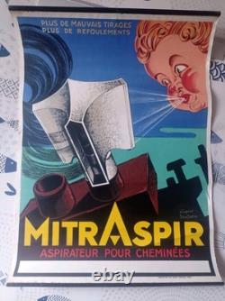 Affiche Mitraspir Aspirateur pour Cheminées DUPIN Léon Joseph Charles Paris 1930