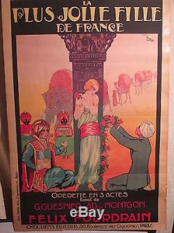 Affiche Operette Femme Scene Orientaliste Superbe