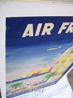 Affiche Originale AIR FRANCE FRENCH RIVIERA poster by Villemot 1952 Baille PARIS