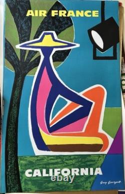 Affiche Originale Air France California. Guy Georget 1963 État Parfait. A+