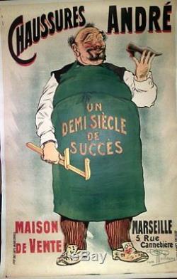 Affiche Originale Ancienne Chaussures Andre Par Guillaume Magasin Marseille