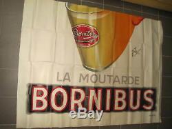 Affiche Originale Ancienne Collection Bornibus Moutarde en 2 panneaux par Foré