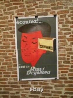 Affiche Originale Ancienne Radio Ribet Desjardins