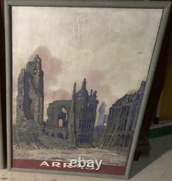 Affiche Originale Arras Chemins De Fer 1920 104,5 x 75,5 cm Première Guerre