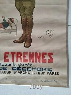 Affiche Originale Aux Galeries Lafayette Jouets Etrennes 1918 Georges Redon
