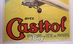 Affiche Originale Avion Caudron Coupe Deutsch 1934 Costes Bellonte Hispano Suiza