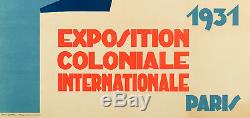 Affiche Originale Bellenger Exposition Coloniale Internationale 1931 Paris