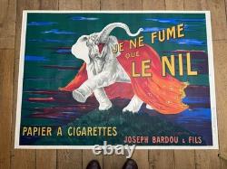 Affiche Originale, Cappiello, Je ne Fume que le Nil, JOB Cigarette Elephant 1912