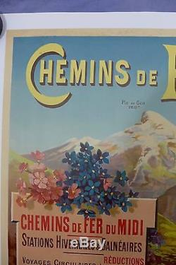 Affiche Originale Chemins de Fer du Midi Eaux Bonnes, Luchon, Pic du Ger