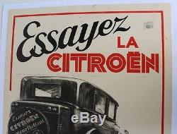 Affiche Originale Citroen Pierre Louys 1932 C4 Rosalie Gap Barcelonette