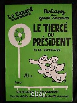 Affiche Originale Du Dessinateur GROVE Pour Le canard Enchaîné 40×57cm RARE