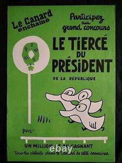 Affiche Originale Du Dessinateur GROVE Pour Le canard Enchaîné 40×57cm RARE
