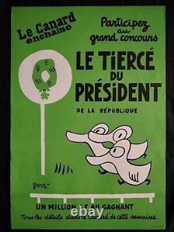 Affiche Originale Du Dessinateur GROVE Pour Le canard Enchaîné 40×57cm RARE