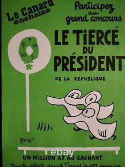 Affiche Originale Du Dessinateur GROVE Pour Le canard Enchaîné 40×57cm RARE