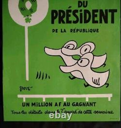 Affiche Originale Du Dessinateur GROVE Pour Le canard Enchaîné 40×57cm RARE