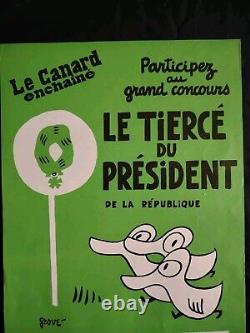 Affiche Originale Du Dessinateur GROVE Pour Le canard Enchaîné 40×57cm RARE