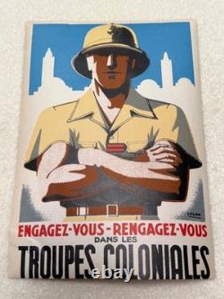 Affiche Originale Engagez Vous Dans Les Troupes Coloniales Par Sogno 20 Ème
