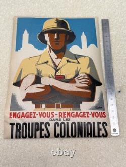 Affiche Originale Engagez Vous Dans Les Troupes Coloniales Par Sogno 20 Ème