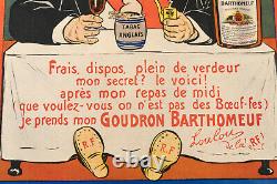 Affiche Originale Eugène Ogé Goudron Bartomeuf Liqueur Alcool 1904