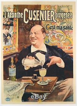 Affiche Originale F. Tamagno Absinthe Cusenier Oxygenée Liqueur 1896