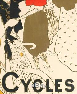 Affiche Originale George Bottini Cycles Médinger Paris Montmartre 1897