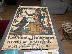 Affiche Originale Guy Arnoux Vins de Bourgogne Nuits st Georges 1930