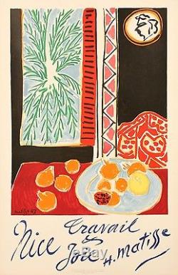 Affiche Originale Henri Matisse Nice Travail Joie 1947