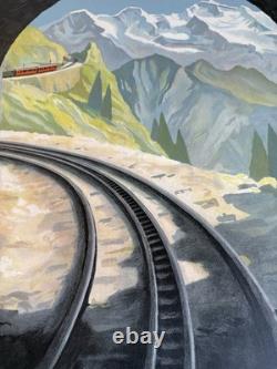 Affiche Originale Interlaken c. 1940 Suisse Schweiz Railways Poster