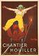 Affiche Originale Jean Dylen Chantier Houiller Charbon Industriel 1924