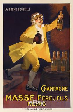 Affiche Originale Marcellin Auzolle Champagne Massé Reims 1920